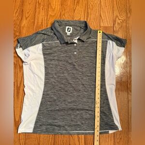 FootJoy Women’s Golf Polo Shirt Black White Gray Colorblock Short Sleeve Size XL